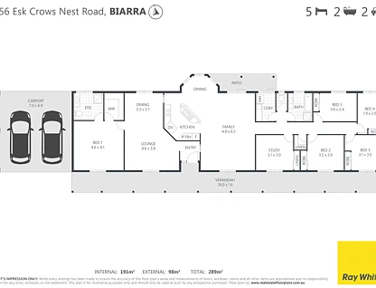 856 Esk Crows Nest Road, Biarra, QLD 4313, 6房, 2浴, House