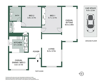 3/4 Green Street, Cremorne Point, Lower North Shore, 3 ห้องนอน, 1 ห้องน้ำ, Apartment