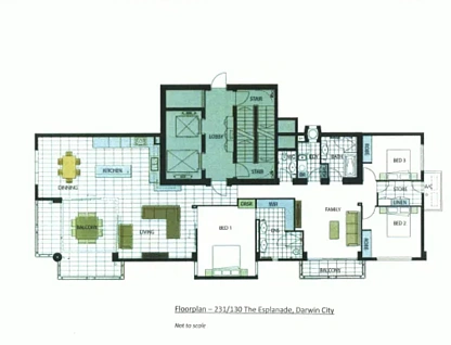 231/130 Esplanade, Darwin City, Darwin City, 3房, 2浴, Apartment