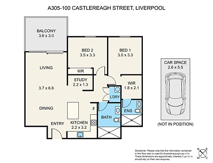 305/100 Castlereagh Street, Liverpool, South Western Suburbs, 2 침실, 2 욕실, Apartment