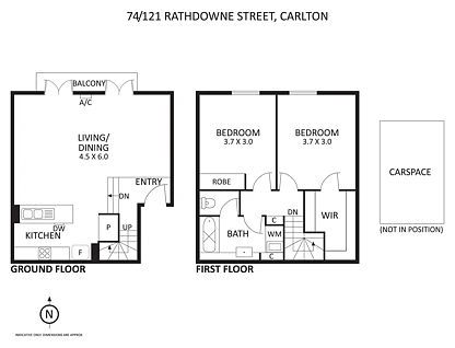 74/121 Rathdowne Street, Carlton, VIC 3053, 2 ਕਮਰੇ, 1 ਬਾਥਰੂਮ, Apartment