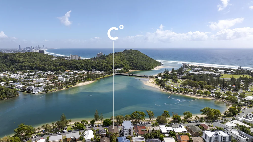 Water Views from Every Room across the Tallebudgera Creek Beach
