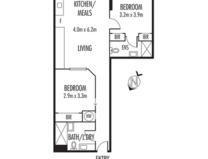 825/555 Flinders Street, Melbourne, VIC 3000, 2 ਕਮਰੇ, 2 ਬਾਥਰੂਮ, Apartment