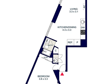 2401/628 Flinders Street, Docklands, Melbourne CBD, 1 غرف, 1 حمامات, Apartment