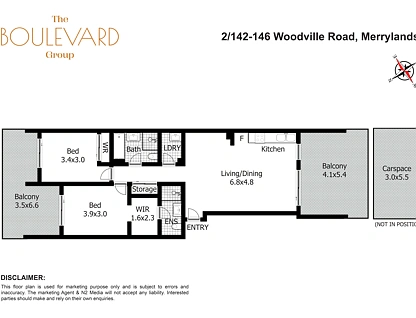 2/142-146 Woodville Road, Merrylands, Parramatta (Northwest suburbs), 2房, 2浴, Apartment