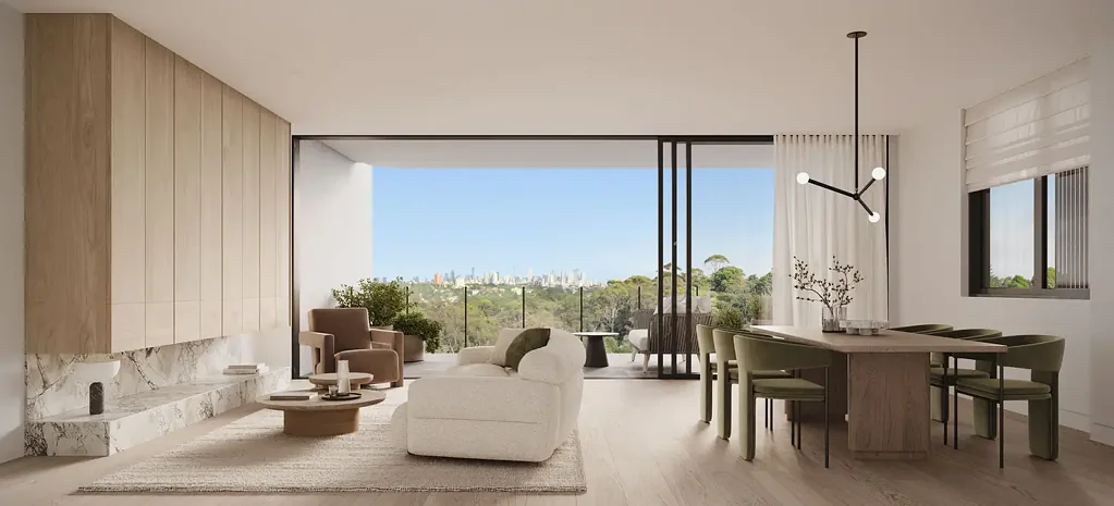 Bellevue Hill 3房 次顶层公寓 俯瞰Cooper Park 西北开阔视野 精品住宅系列 Gaggenau家电 石英石材台面 露台烧烤设施 The Essence of Sub-Penthouse Living Above the Treetops
