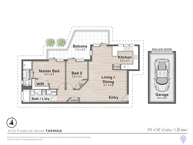 Plano ng Bahay - 4/11 Frederick Street, Taringa, QLD 4068