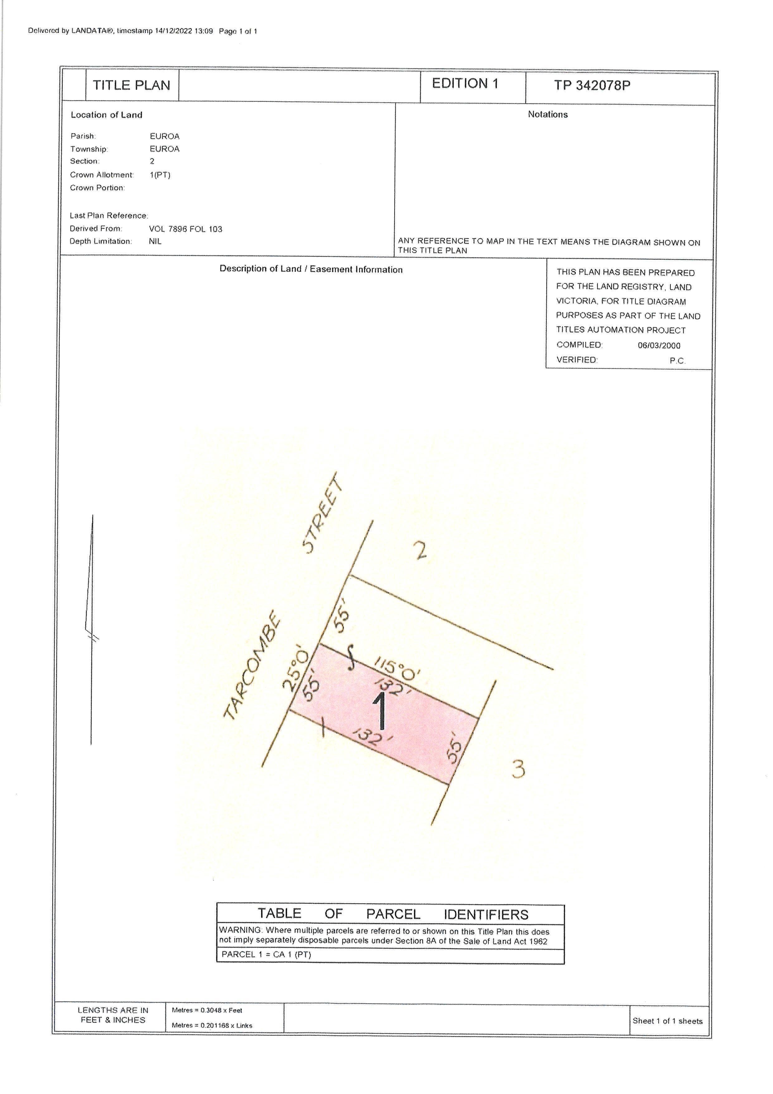 38 TARCOMBE ST, EUROA VIC 3666, 0 rūma, 0 rūma horoi, Section