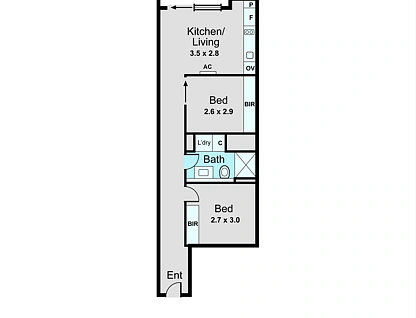 1513/199 William Street, Melbourne, Melbourne CBD, 2 Schlafzimmer, 1 Badezimmer, Apartment