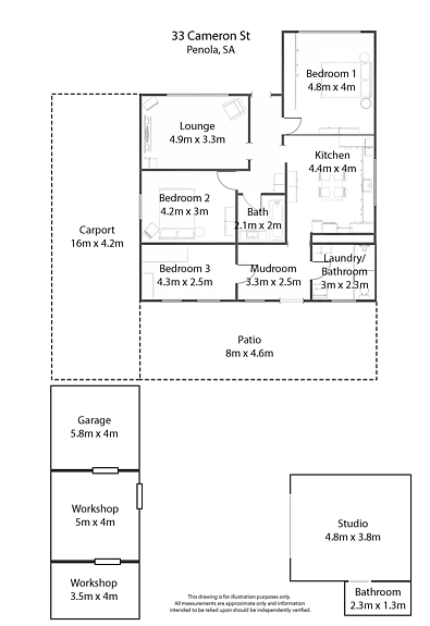 33 Cameron Street, Penola, SA 5277, 3房, 2浴, House