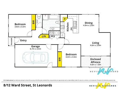 8/12 Ward Street, St Leonards, VIC 3223, 2房, 1浴, Unit