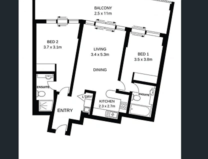 66/27 Bennelong Parkway, Wentworth Point, Parramatta (Northwest suburbs), 2 habitaciones, 2 baños, Apartment
