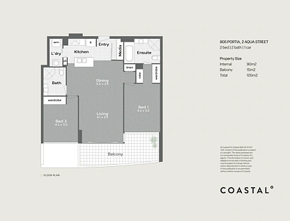 805/2 Aqua Street, Southport, Gold Coast, 2 Kuwarto, 2 Banyo, Apartment