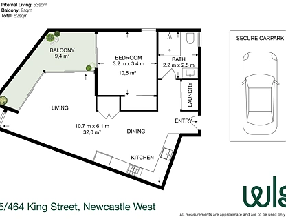 605/464 King Street, Newcastle West, Newcastle, 1 ห้องนอน, 1 ห้องน้ำ, Apartment
