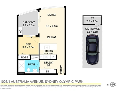 1003/1 Australia Avenue, Sydney Olympic Park, Parramatta (Northwest suburbs), 1 ห้องนอน, 1 ห้องน้ำ, Apartment