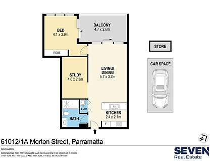 61012/1A Morton Street, Parramatta, Parramatta (Northwest suburbs), 1 ห้องนอน, 1 ห้องน้ำ, Apartment