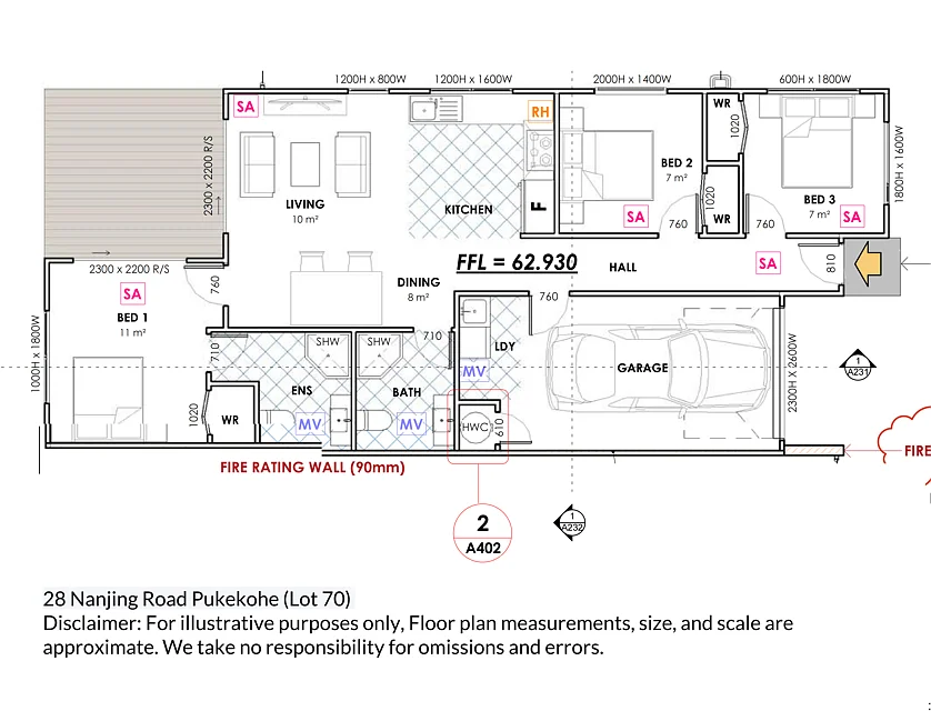 28 Nanjing Road, Pukekohe, Franklin, Auckland, 3房, 2浴, 独立屋