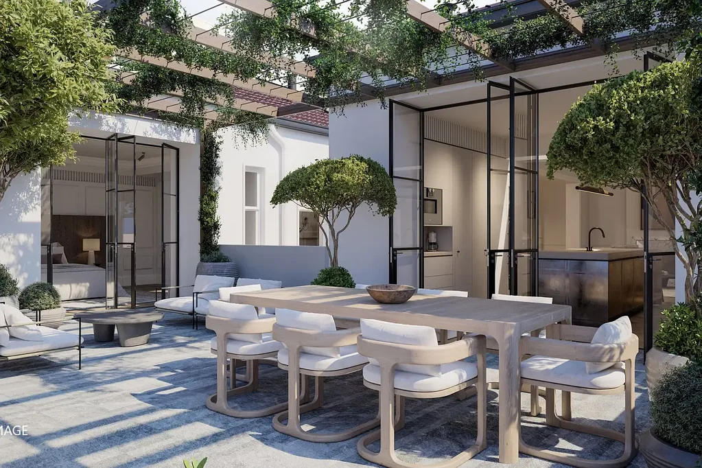 Potts Point 3房 稀有296平米顶层公寓，DA批准计划，私人电梯、海港景观、私人停车位、高耸天花板、豪华厨房、壮丽露台、历史悠久Manar庄园、Potts Point中心地带、潜力巨大。 Historic Penthouse Opportunity With Harbour Views In Revered 'Manar' Estate