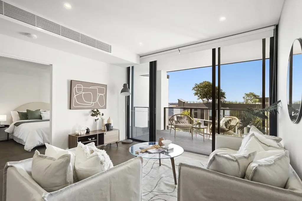 Rozelle 1房 高层一居室豪华公寓，带书房、水景和屋顶娱乐区 Elevated One Bedroom Luxury with Study, Water Views & Rooftop Entertaining