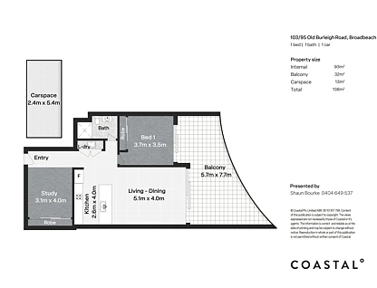 103/95 Old Burleigh Road, Broadbeach, Gold Coast, 1 ห้องนอน, 1 ห้องน้ำ, Apartment