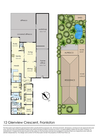Floor plan - 12 Glenview Crescent, Frankston, VIC 3199