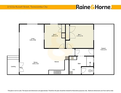 2/122A Russell Street, Toowoomba City, Toowoomba, 2 침실, 1 욕실, Unit