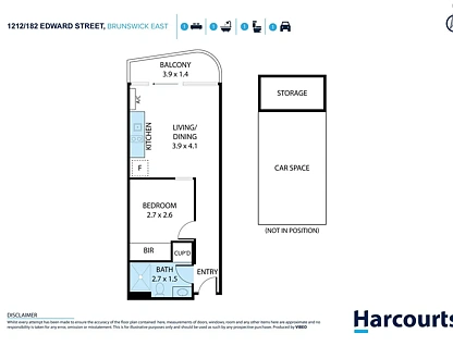 1212/182 Edward Street, Brunswick East, North Melbourne, 1 침실, 1 욕실, Apartment