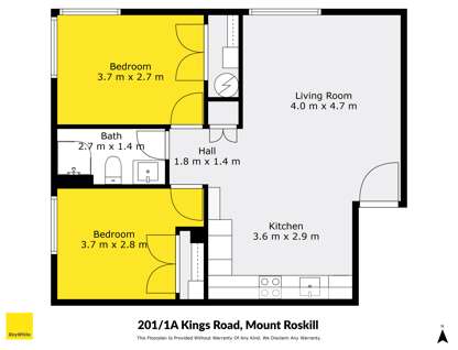201/1A Kings Road, Mt Roskill, Auckland City, Auckland, 2房, 1浴, 公寓