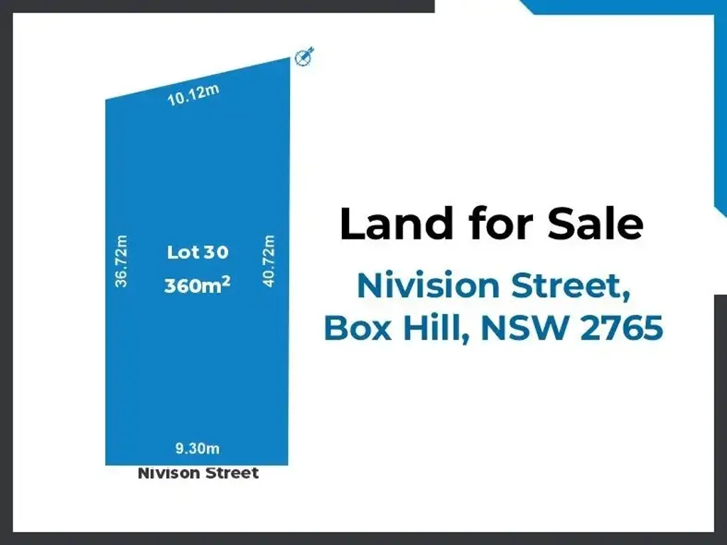 LOT 30 Nivison Street, Box Hill, NSW 2765