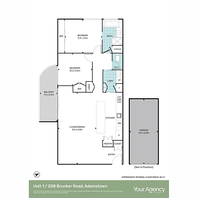 1/208 Brunker Road, Adamstown, NSW 2289, 2 slaapkamers, 1 badkamers, Apartment
