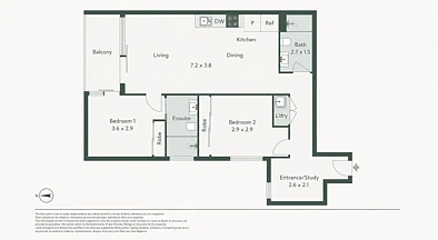 2/63 Erin Street, Richmond, VIC 3121, 2房, 2浴, Apartment