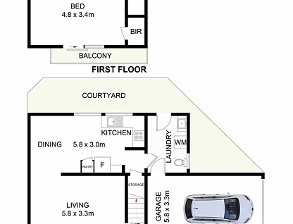 10/81 Campbell Street, Woonona, Wollongong - Greater Region, 2部屋, 1バスルーム, Townhouse