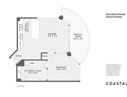 21/210-218 Surf Parade, Surfers Paradise, Gold Coast, 1 rūma, 1 rūma horoi, Apartment
