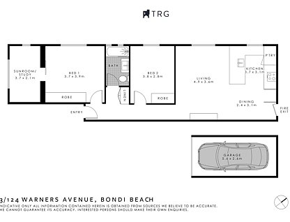 3/124 Warners Avenue, Bondi Beach, Eastern Suburbs, 2 રૂમ, 1 બાથરૂમ, Apartment