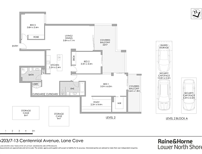 203A/7-13 Centennial Avenue, Lane Cove, Lower North Shore, 3 ਕਮਰੇ, 2 ਬਾਥਰੂਮ, Apartment
