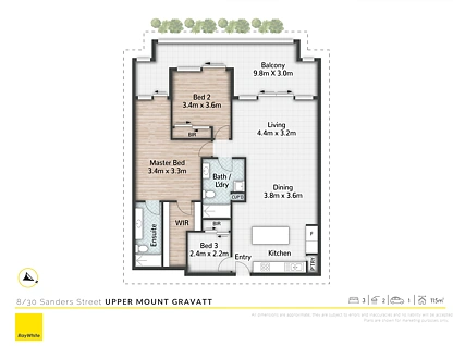 8/30 Sanders Street, Upper Mount Gravatt, Brisbane - Southern Region, 2 phòng ngủ, 2 phòng tắm, Apartment
