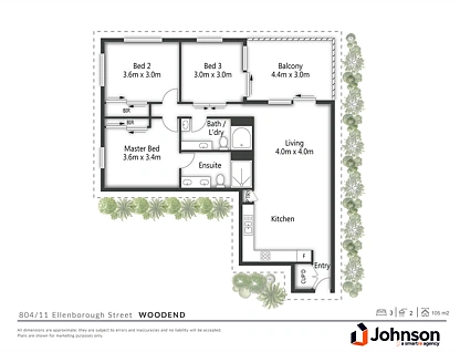 804/11 Ellenborough Street, Woodend, Ipswich - Greater Region, 3 غرف, 2 حمامات, Apartment
