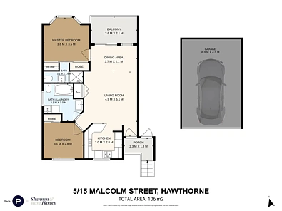 ਮੰਜ਼ਿਲ ਦੀ ਯੋਜਨਾ - 5/15 Malcolm Street, Hawthorne, QLD 4171