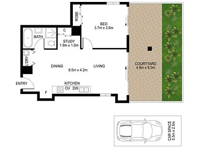 4/573 - 585 Pacific Highway, Killara, Upper North Shore, 1 habitaciones, 1 baños, Apartment