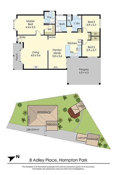 8 Adley Place, Hampton Park, VIC 3976, 3 rūma, 2 rūma horoi, House
