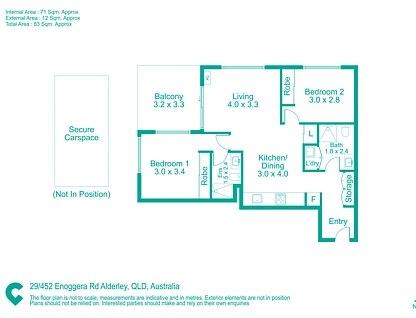 29/452 Enoggera Road, Alderley, Brisbane - Northern Region , 2 कमरे, 2 बाथरूम, Apartment