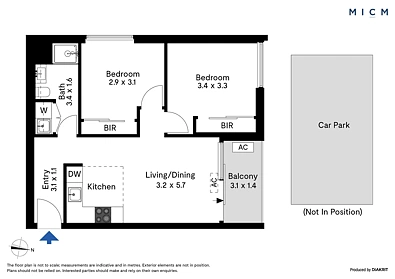 711/41 Batman Street, West Melbourne, VIC 3003, 2 રૂમ, 1 બાથરૂમ, Apartment