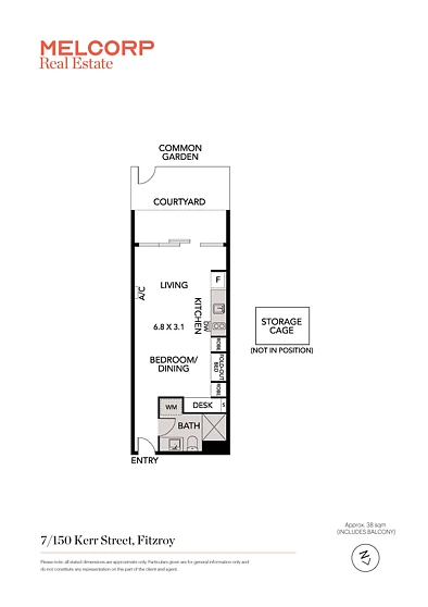 7/150 Kerr Street, Fitzroy, VIC 3065, 1 Bedrooms, 1 Bathrooms, Apartment