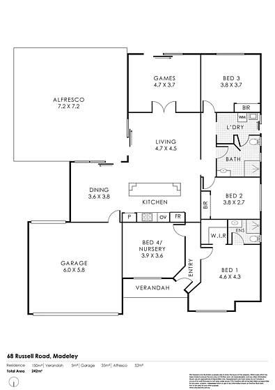 Plano ng Bahay - 68 Russell Road, Madeley, WA 6065