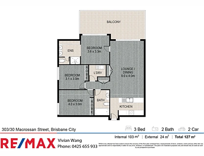 303/30 Macrossan Street, Brisbane City, Brisbane - Inner City Region, 3 Bedrooms, 2 Bathrooms, Apartment