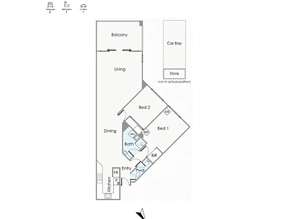 51/170 Adelaide Terrace, East Perth, Perth CBD, 2 ห้องนอน, 1 ห้องน้ำ, Apartment