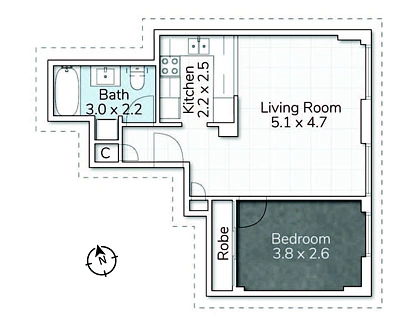 5/119-123 York Street, Sydney, Sydney CBD, 1 rūma, 1 rūma horoi, Apartment