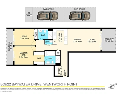 809/22 Baywater Drive, Wentworth Point, Parramatta (Northwest suburbs), 2 Schlafzimmer, 2 Badezimmer, Apartment