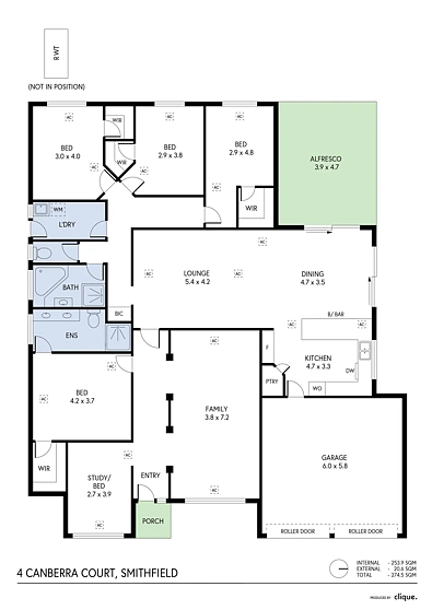 户型图 - 4 Canberra Court, Smithfield, SA 5114