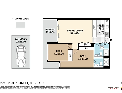 102/31 Treacy Street, Hurstville, St George, 2房, 2浴, Apartment